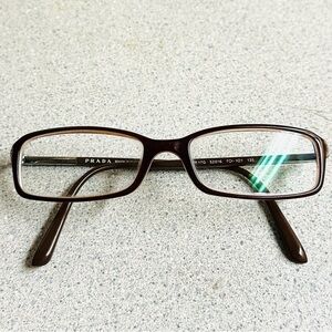 Prada Brown Rectangular Eyeglasses